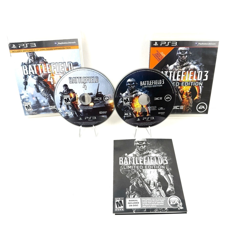 Battlefield 3 & Battlefield 4 (Sony Playstation 3) PS3 Game Bundle Lot Tested